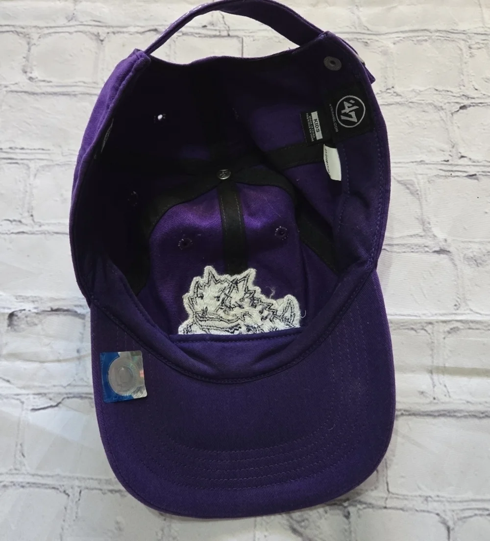 TCU Sequince Outlined Horned Frogs Purple Baseball Cap Size:Kids